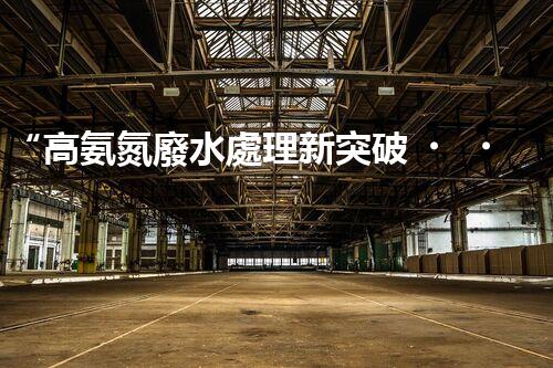 “高氨氮廢水處理新突破，綠色環(huán)保技術(shù)助力高效凈化”